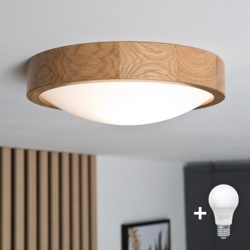Brilagi - LED-Deckenleuchte CARVALHO SLIM 1xE27/60W/230V Eiche d 27 cm