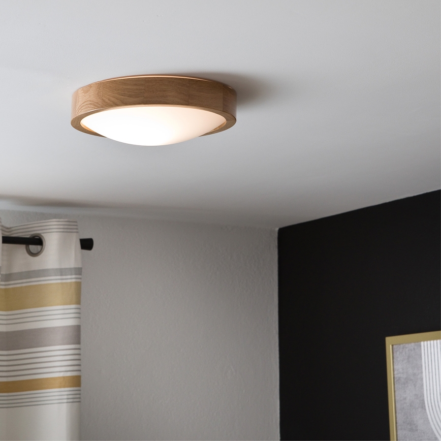 Brilagi - LED-Deckenleuchte CARVALHO SLIM 1xE27/60W/230V Eiche d 27 cm