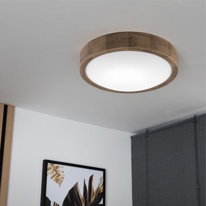 Brilagi - LED-Deckenleuchte CARVALHO SLIM 1xE27/60W/230V Eiche d 27 cm