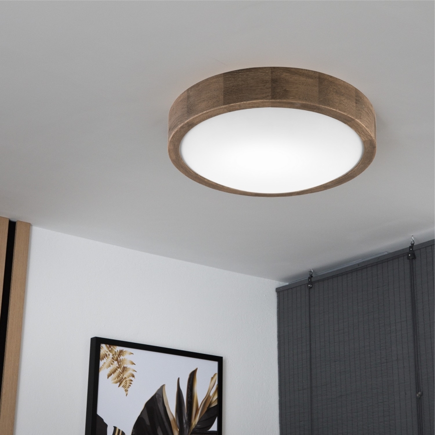 Brilagi - LED-Deckenleuchte CARVALHO SLIM 1xE27/60W/230V Eiche d 27 cm