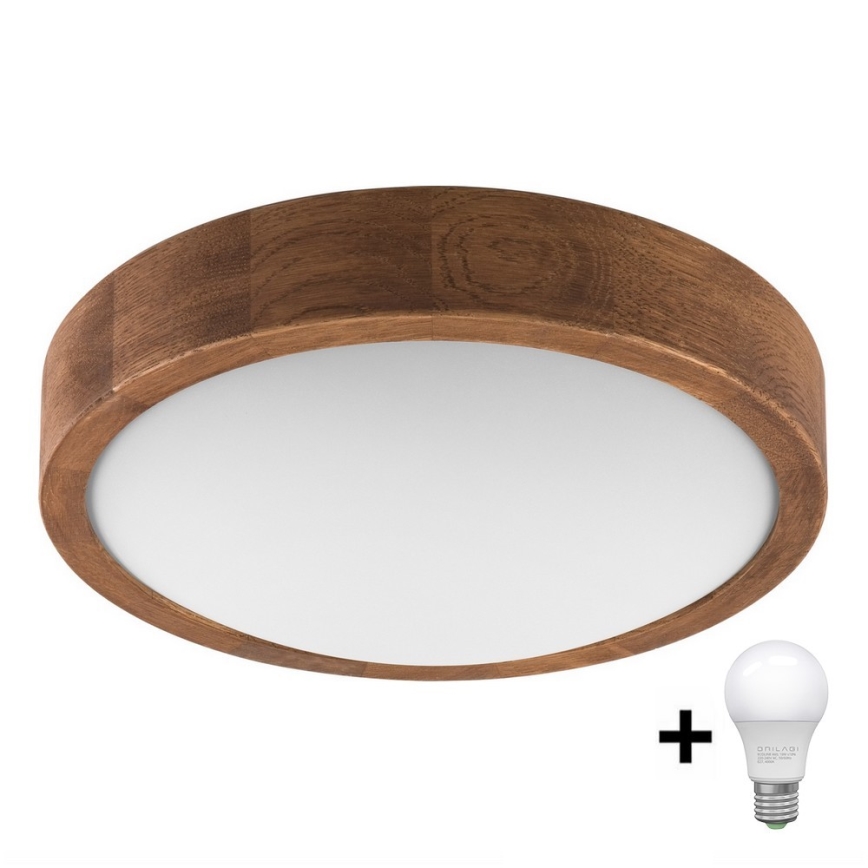Brilagi - LED-Deckenleuchte CARVALHO SLIM 1xE27/60W/230V Eiche Kirsche d 27 cm