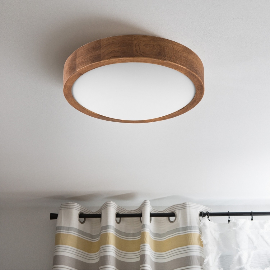 Brilagi - LED-Deckenleuchte CARVALHO SLIM 1xE27/60W/230V Eiche Kirsche d 27 cm