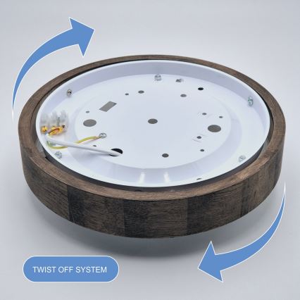 Brilagi - LED Deckenleuchte CARVALHO SLIM 1xE27/60W/230V Eiche Nussbaum Ø 27 cm