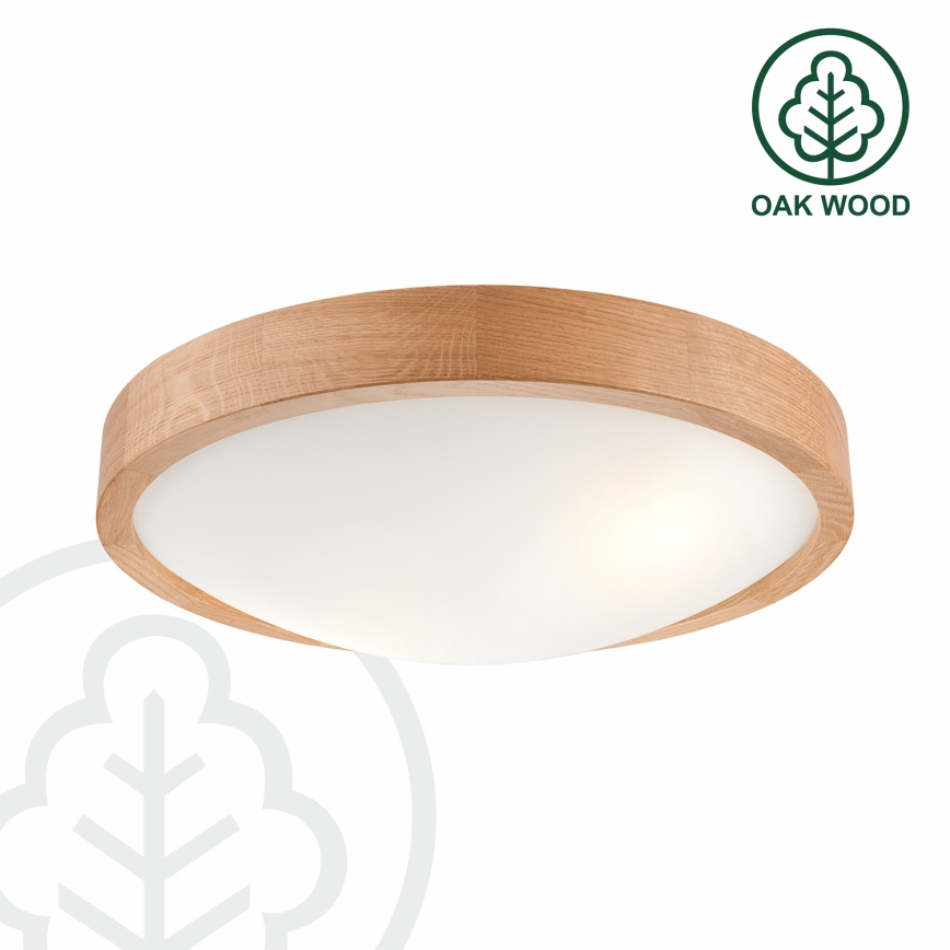 Brilagi - LED-Deckenleuchte CARVALHO SLIM 2xE27/60W/230V Eiche d 37 cm