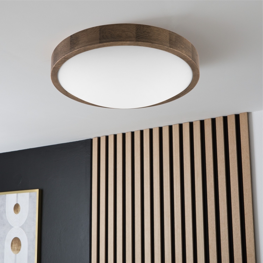 Brilagi - LED Deckenleuchte CARVALHO SLIM 2xE27/60W/230V Eiche d 37 cm