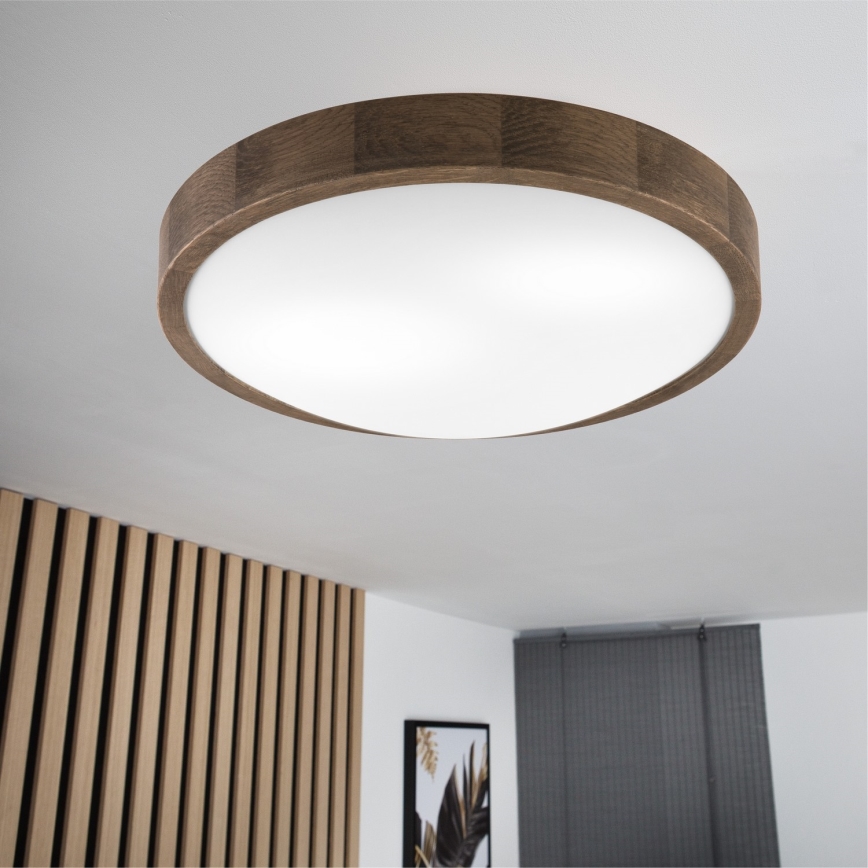 Brilagi - LED Deckenleuchte CARVALHO SLIM 2xE27/60W/230V Eiche d 37 cm