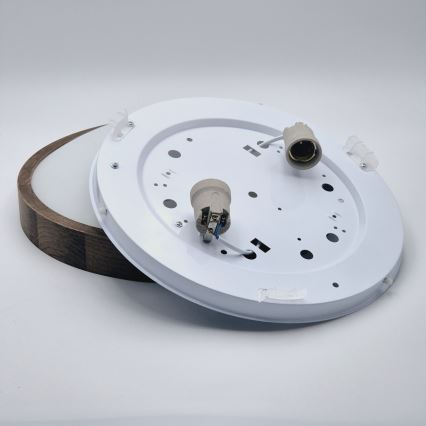 Brilagi - LED Deckenleuchte CARVALHO SLIM 2xE27/60W/230V Eiche Nussbaum Ø 37 cm