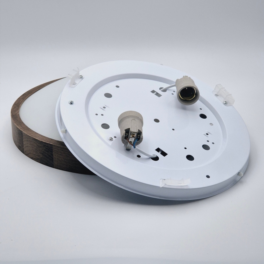 Brilagi - LED Deckenleuchte CARVALHO SLIM 2xE27/60W/230V Eiche Nussbaum Ø 37 cm