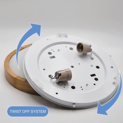 Brilagi - LED Deckenleuchte CARVALHO SLIM 2xE27/60W/230V Eiche Ø 37 cm