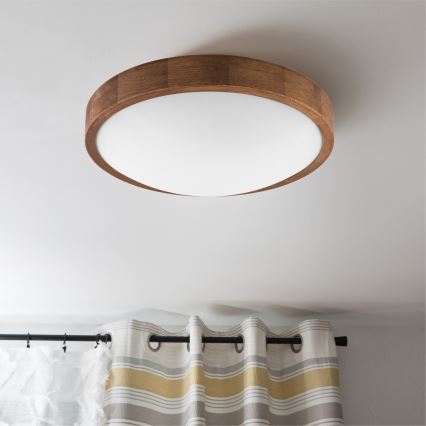 Brilagi - LED Deckenleuchte CARVALHO SLIM 2xE27/60W/230V Eiche-Kirsche Ø 37 cm