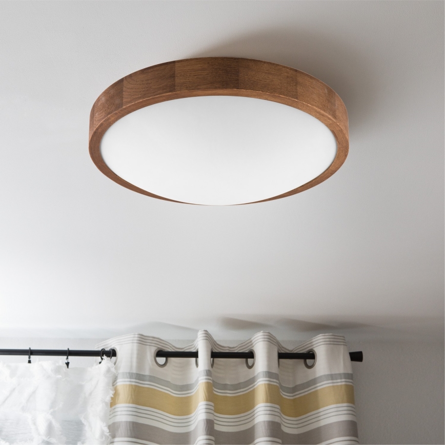 Brilagi - LED Deckenleuchte CARVALHO SLIM 2xE27/60W/230V Eiche-Kirsche Ø 37 cm