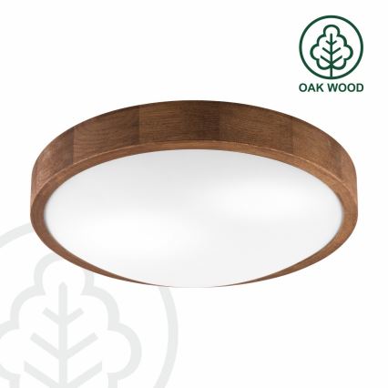 Brilagi - LED Deckenleuchte CARVALHO SLIM 2xE27/60W/230V Eiche-Kirsche Ø 37 cm