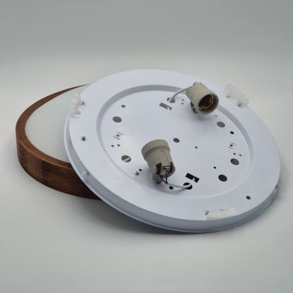 Brilagi - LED Deckenleuchte CARVALHO SLIM 2xE27/60W/230V Eiche-Kirsche Ø 37 cm