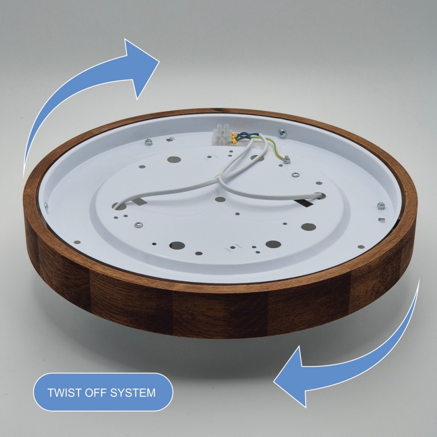 Brilagi - LED Deckenleuchte CARVALHO SLIM 2xE27/60W/230V Eiche-Kirsche Ø 37 cm