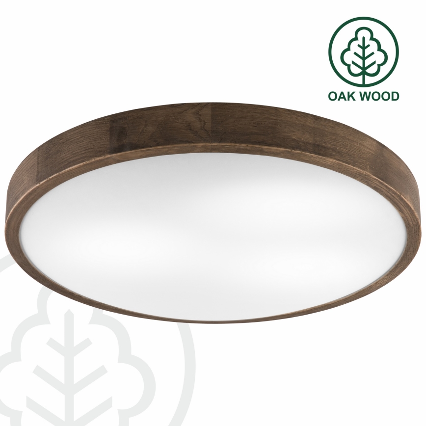 Brilagi - LED-Deckenleuchte CARVALHO SLIM 3x E27/15W/230V Eiche/Nussbaum Ø 47 cm