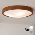 BRILAGI - LED Deckenleuchte CARVALHO SLIM 3xE27/15W/230V Eiche/Kirsche Ø 47 cm
