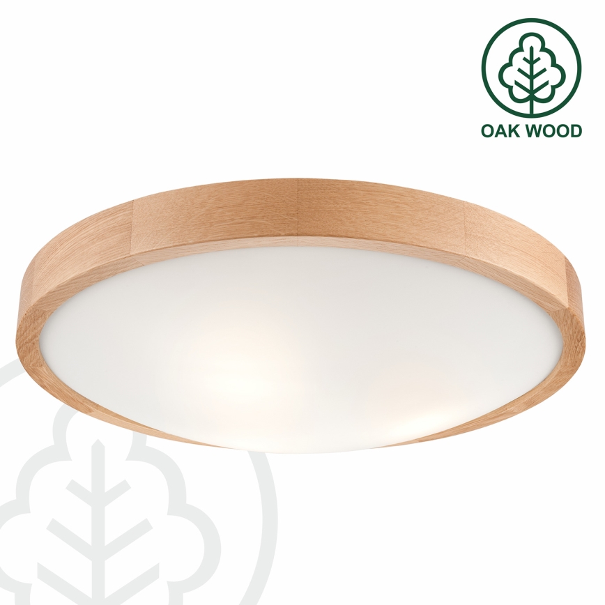 Brilagi - LED-Deckenleuchte CARVALHO SLIM 3xE27/60W/230V Eiche d 47 cm