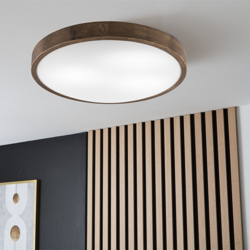 Brilagi - LED Deckenleuchte CARVALHO SLIM 3xE27/60W/230V Eiche d 47 cm