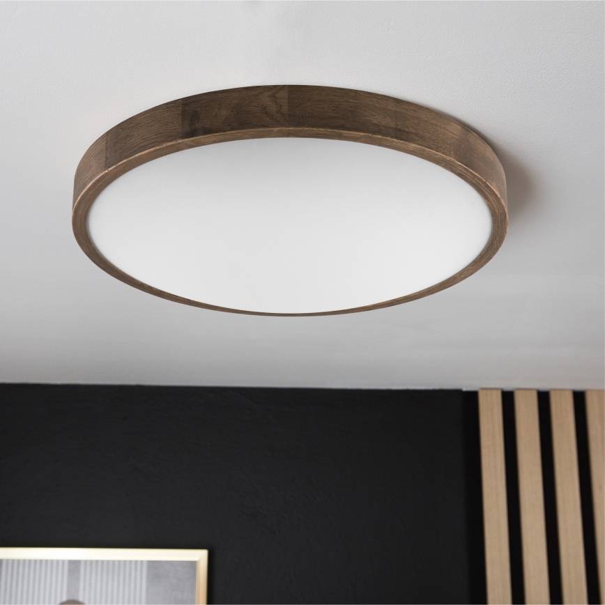 Brilagi - LED Deckenleuchte CARVALHO SLIM 3xE27/60W/230V Eiche d 47 cm