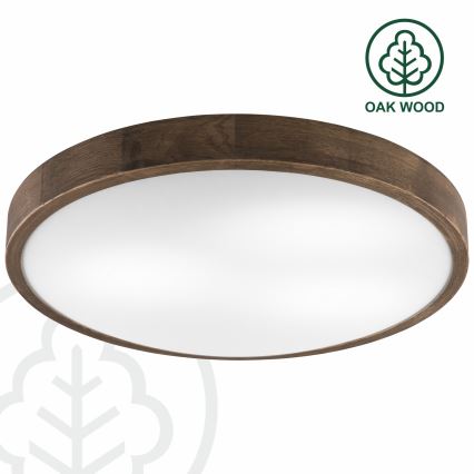 Brilagi - LED Deckenleuchte CARVALHO SLIM 3xE27/60W/230V Eiche d 47 cm