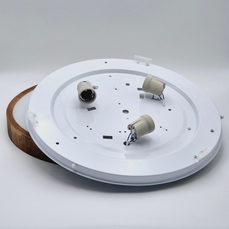 Brilagi - LED Deckenleuchte CARVALHO SLIM 3xE27/60W/230V Eiche-Kirsche Ø 47 cm