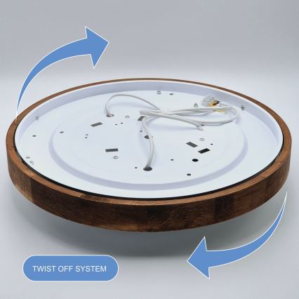 Brilagi - LED Deckenleuchte CARVALHO SLIM 3xE27/60W/230V Eiche-Kirsche Ø 47 cm