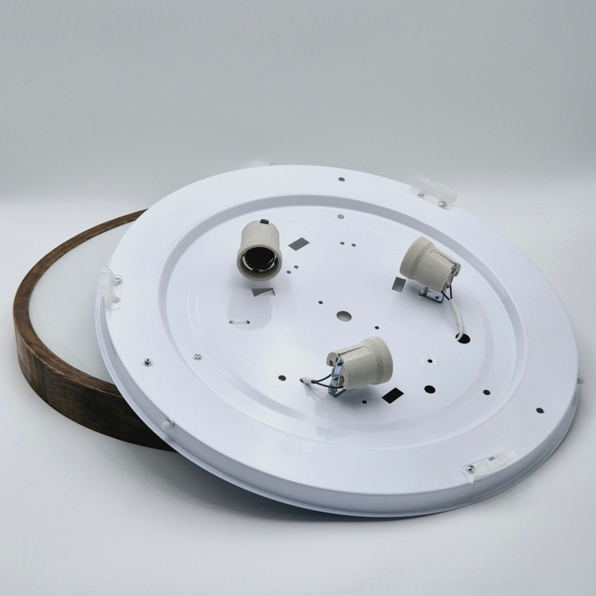 Brilagi - LED Deckenleuchte CARVALHO SLIM 3xE27/60W/230V Eiche Nussbaum Ø 47 cm