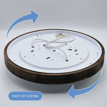 Brilagi - LED Deckenleuchte CARVALHO SLIM 3xE27/60W/230V Eiche Nussbaum Ø 47 cm