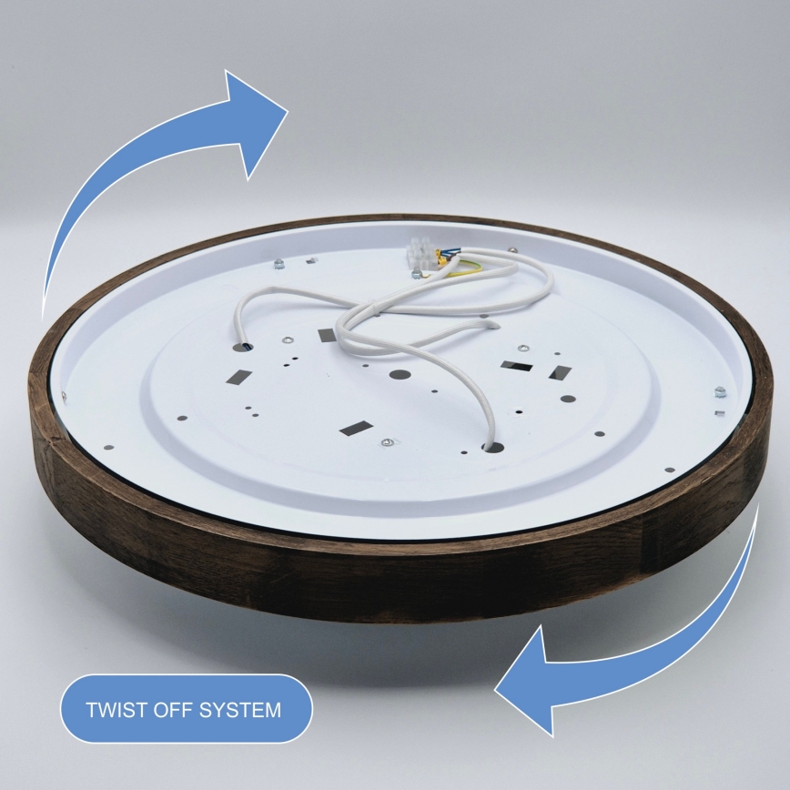 Brilagi - LED Deckenleuchte CARVALHO SLIM 3xE27/60W/230V Eiche Nussbaum Ø 47 cm