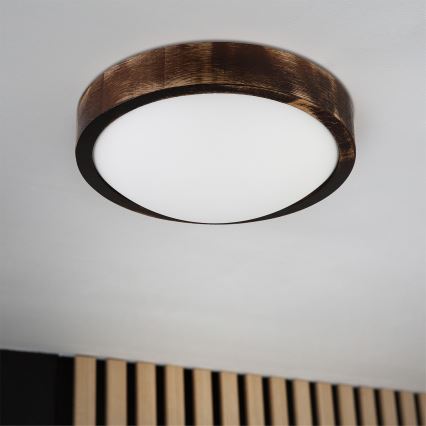 Brilagi - LED-Deckenleuchte CARVALHO SLIM SMOKEY LED/20W/230V Eiche Ø 27,5 cm