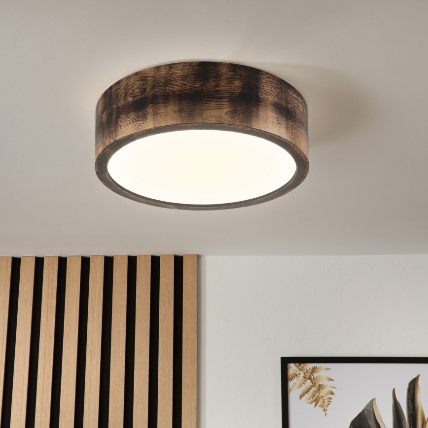 Brilagi - LED-Deckenleuchte CARVALHO SMOKEY LED/20W/230V Eiche Ø 27,5 cm