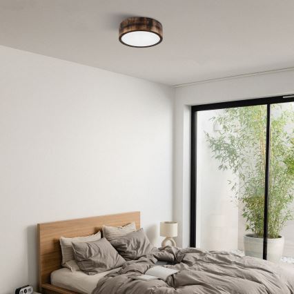 Brilagi - LED-Deckenleuchte CARVALHO SMOKEY LED/20W/230V Eiche Ø 27,5 cm