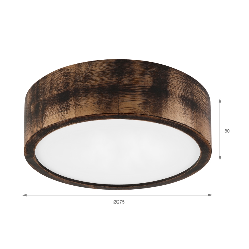 Brilagi - LED-Deckenleuchte CARVALHO SMOKEY LED/20W/230V Eiche Ø 27,5 cm