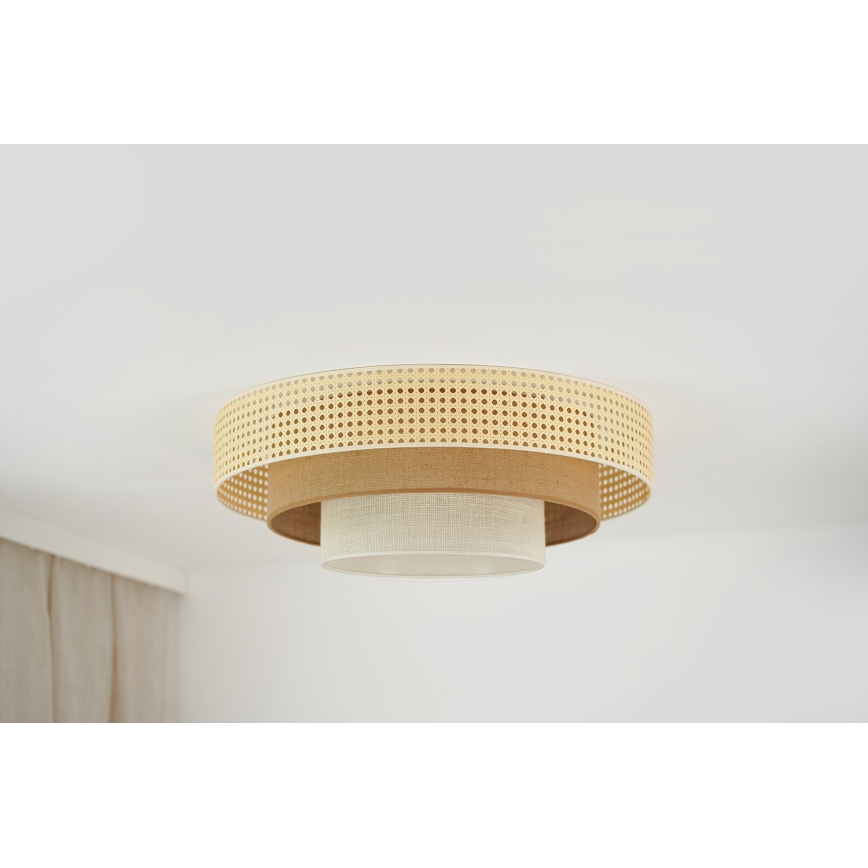 Brilagi - LED-Deckenleuchte CEDAR LUNETA LED/26W/230V Ø 60 cm Rattan/braun/creme
