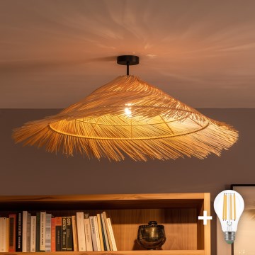 Brilagi - LED-Deckenleuchte CERIA BOHO 1xE27/60W/230V Ø 100 cm schwarz/beige