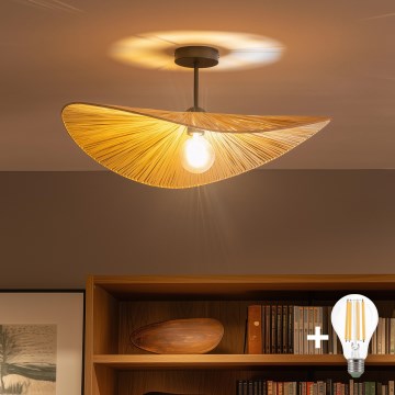 Brilagi - LED-Deckenleuchte CERIA BOHO 1xE27/60W/230V Ø 60 cm schwarz/beige