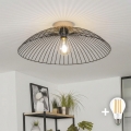 BRILAGI - LED-Deckenleuchte CERIA WIRE 1xE27/40W/230V Ø 60 cm schwarz/Eiche