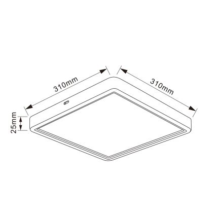 Brilagi - LED-Deckenleuchte ESTELA SQUARE LED/24W/230V 31x31 cm weiß