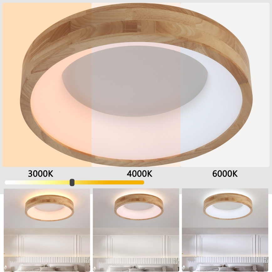 Brilagi - LED Deckenleuchte FALCON WOOD LED/30W/230V 3000/4000/6000K Ø 45 cm Holz