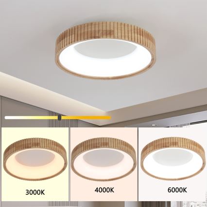Brilagi - LED-Deckenleuchte FALCON WOOD MODERN LED/30W/230V 3000/4000/6000K Ø 45 cm Holz