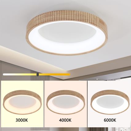 Brilagi - LED-Deckenleuchte FALCON WOOD MODERN LED/40W/230V 3000/4000/6000K Ø 60 cm Holz
