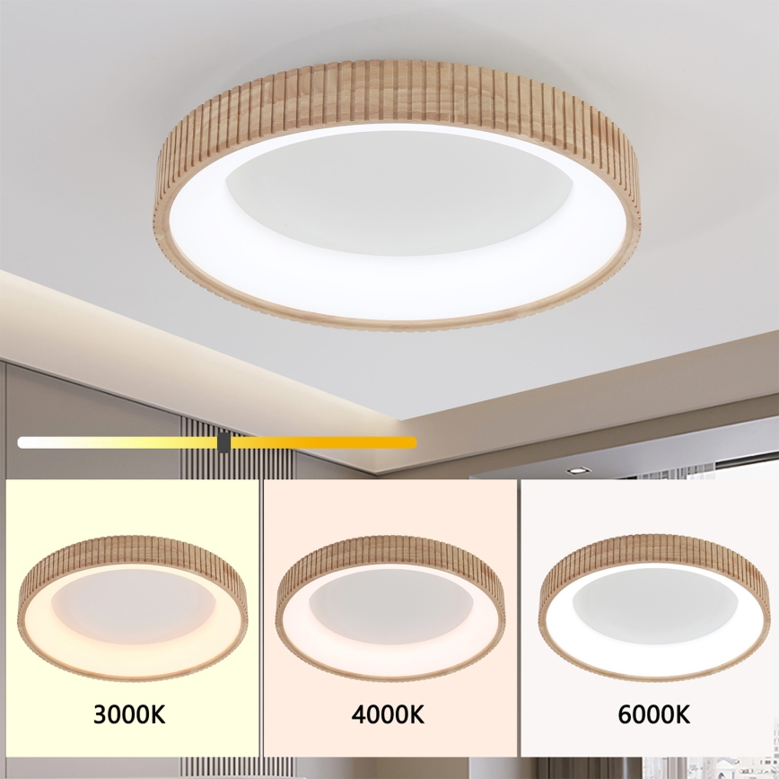 Brilagi - LED-Deckenleuchte FALCON WOOD MODERN LED/40W/230V 3000/4000/6000K Ø 60 cm Holz