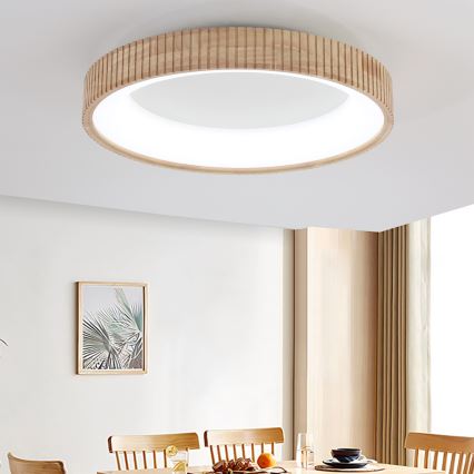Brilagi - LED-Deckenleuchte FALCON WOOD MODERN LED/40W/230V 3000/4000/6000K Ø 60 cm Holz