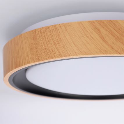 Brilagi - LED-Deckenleuchte FLOCO LED/24W/230V Ø 30 cm Holzdekor/Schwarz