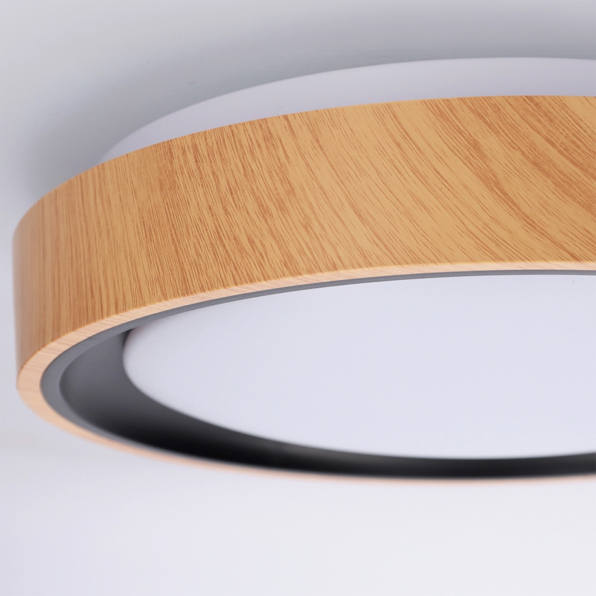 Brilagi - LED-Deckenleuchte FLOCO LED/24W/230V Ø 30 cm Holzdekor/Schwarz