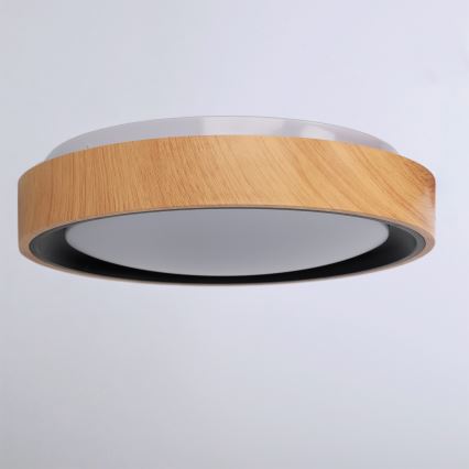 Brilagi - LED-Deckenleuchte FLOCO LED/24W/230V Ø 30 cm Holzdekor/Schwarz