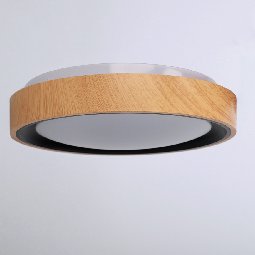 Brilagi - LED-Deckenleuchte FLOCO LED/24W/230V Ø 30 cm Holzdekor/Schwarz