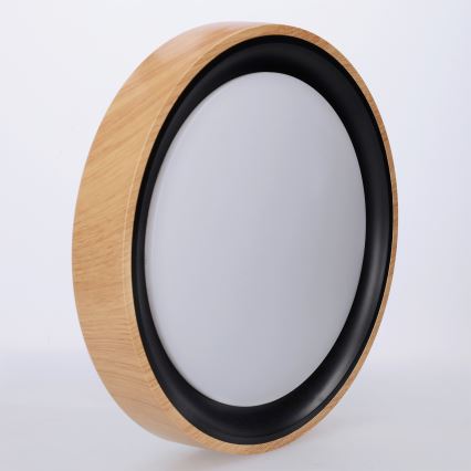 Brilagi - LED-Deckenleuchte FLOCO LED/24W/230V Ø 30 cm Holzdekor/Schwarz