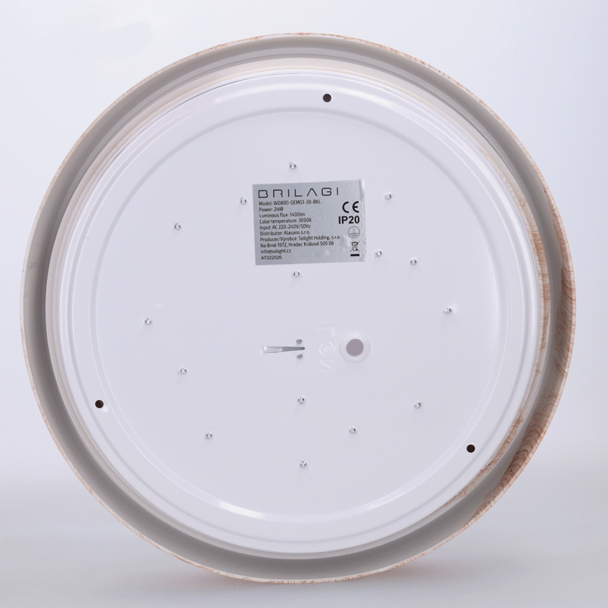 Brilagi - LED-Deckenleuchte FLOCO LED/24W/230V Ø 30 cm Holzdekor/Schwarz