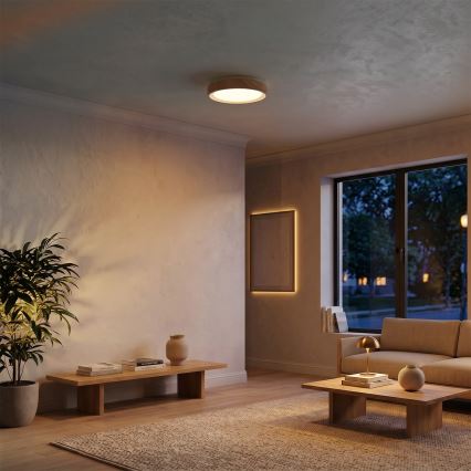 Brilagi - LED-Deckenleuchte FLOCO LED/24W/230V Ø 30 cm Holzdekor/Weiß